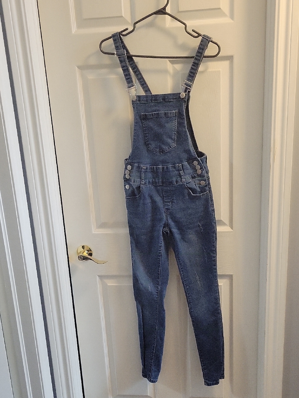 SHEIN Dark Blue Denim Overalls - Slim Fit Bib Jumpsuit